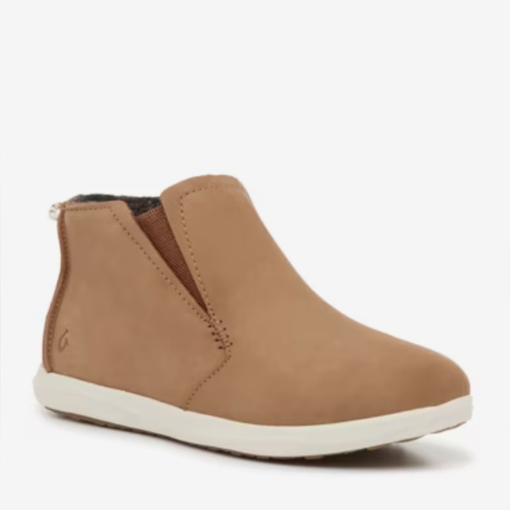 Olukai 7 Hawaiiloa Manu Hope Sneaker Bootie leather drop in heel casual comfort